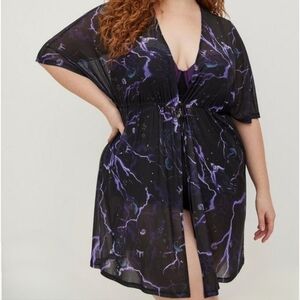 Torrid Disney Ursula Kimono Swim Coverup 1X - 2X